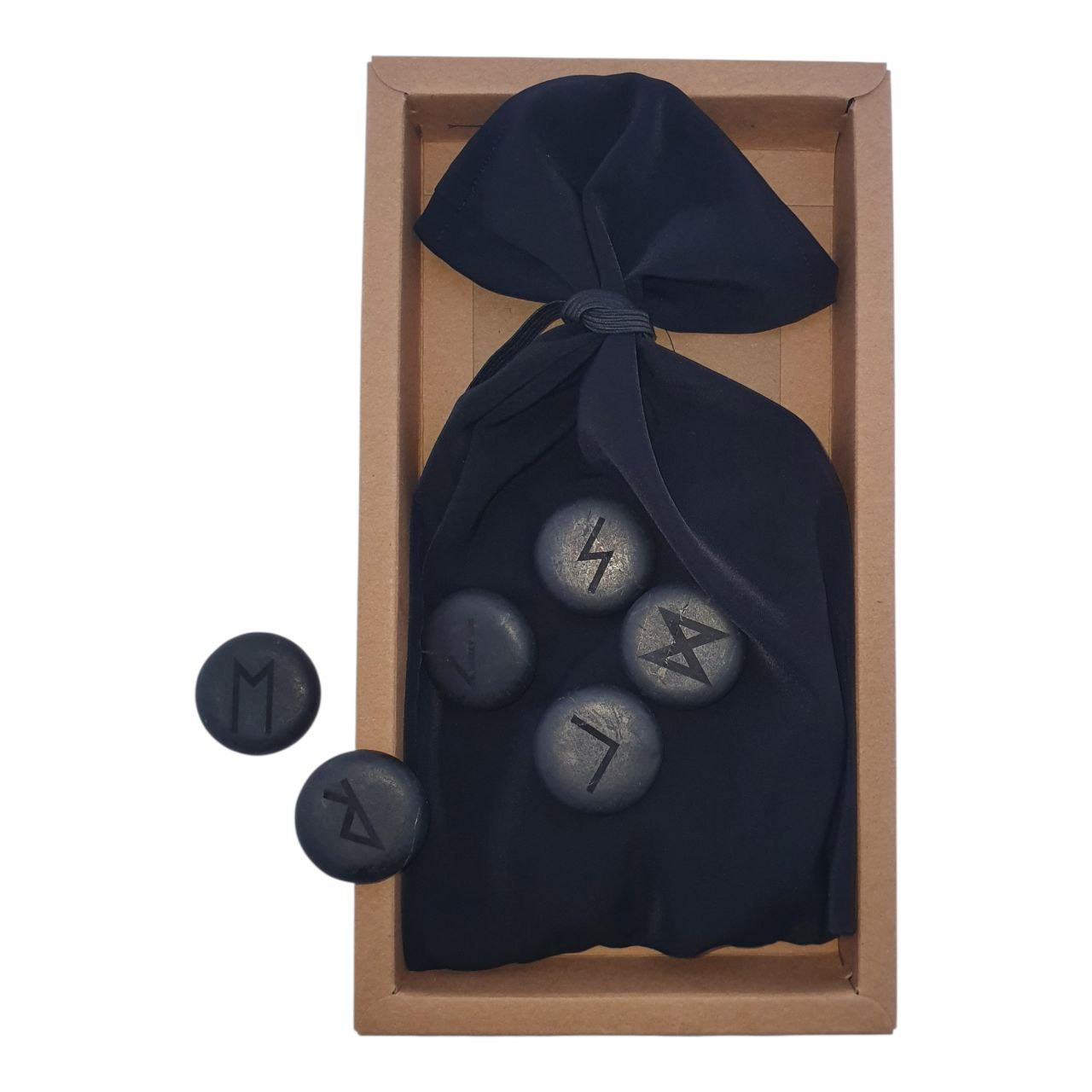 Shungite Runen set van 26 stenen - Oude Wijsheid & Bescherming